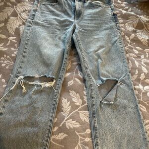 Distressed Light Blue Jeans